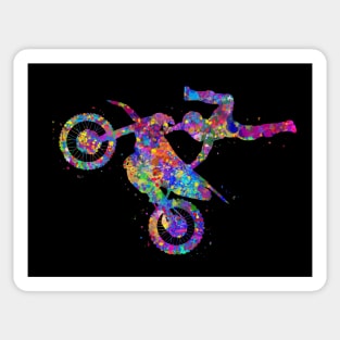 Motocross freestyle watercolor art Sticker